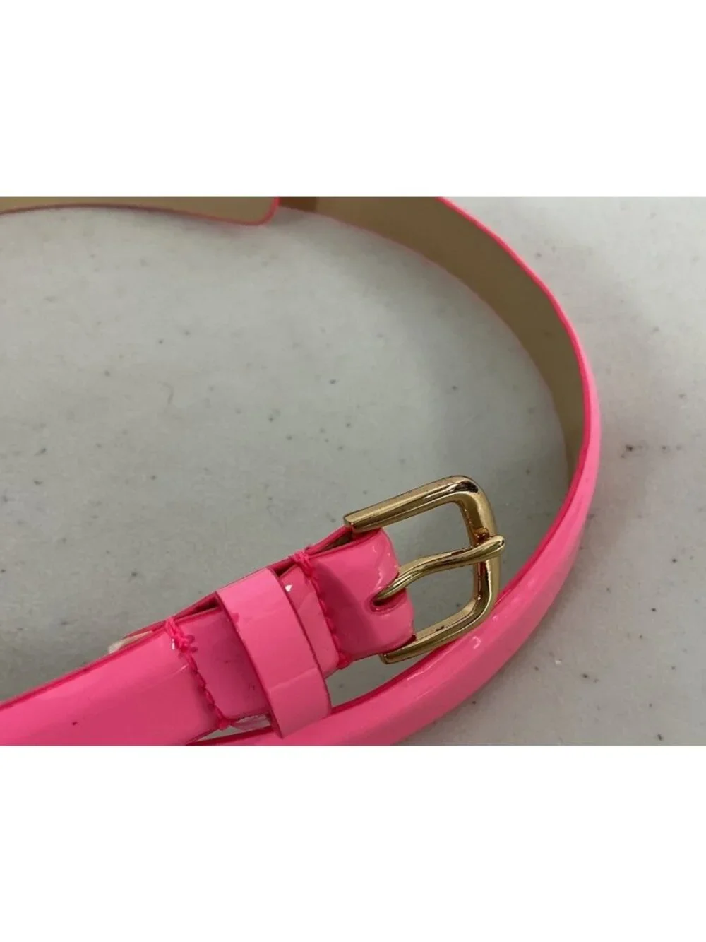 J Crew Patent Leather Pink Belt Barbiecore Womens Small